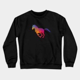 Bright Rainbow Horse Crewneck Sweatshirt